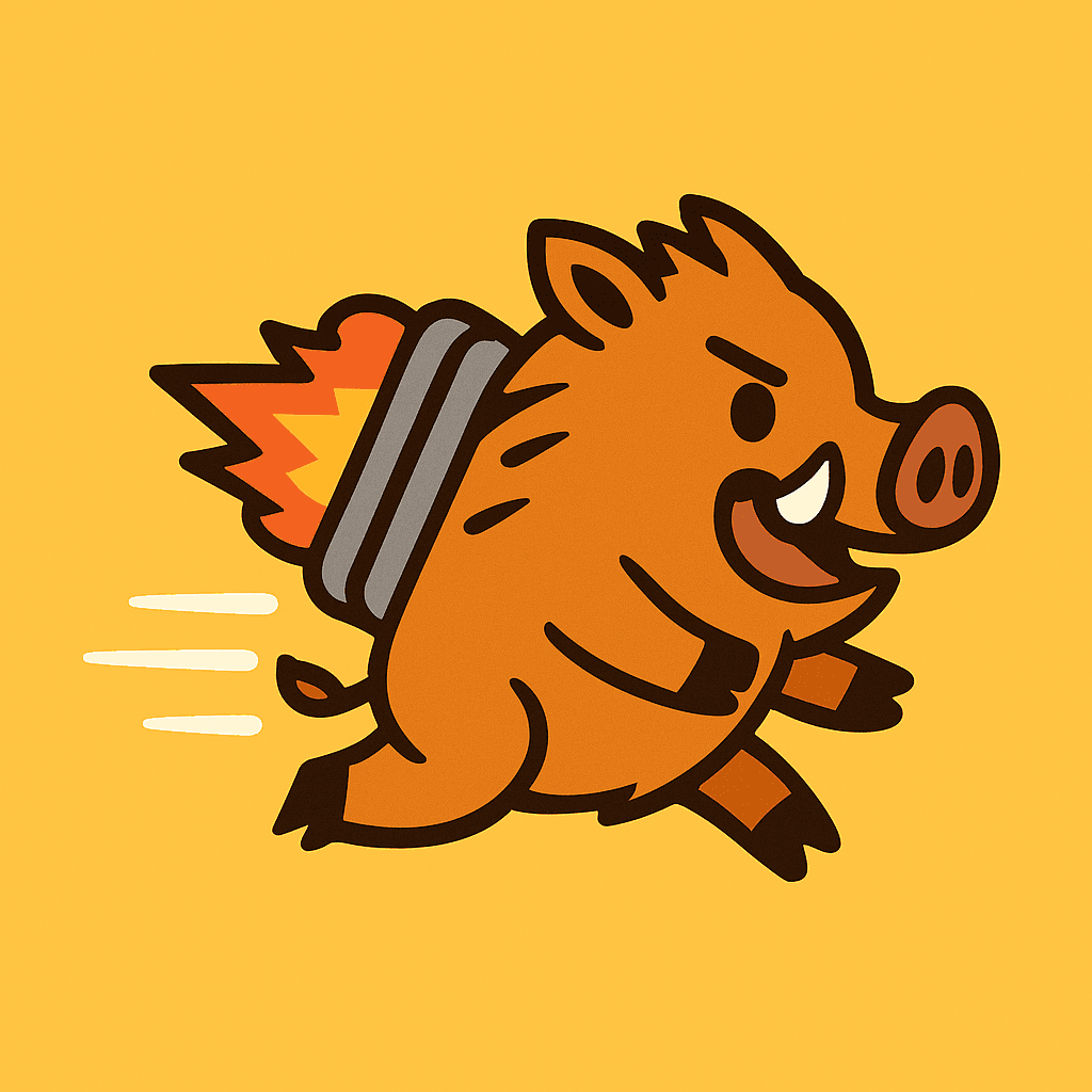 Nihongo Speedrun rocket inoshishi mascot